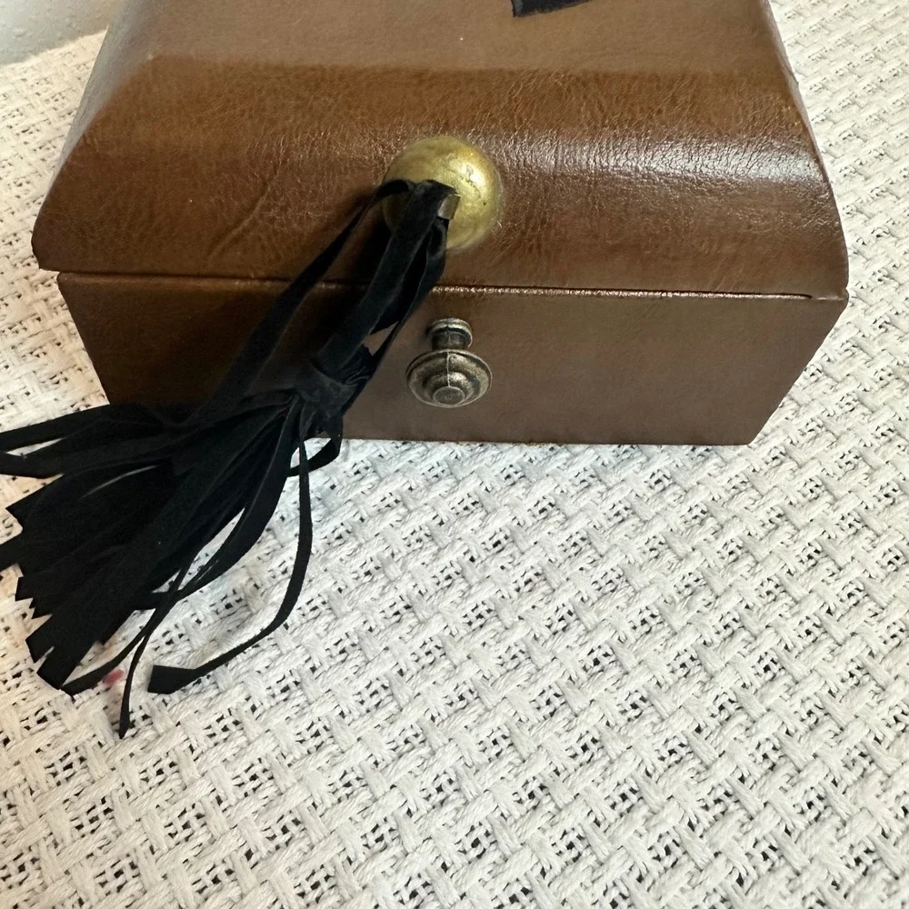 Equestrian Jewelry Box Brown Horse Tassel Dark Academia Velvet Western Cowgirl